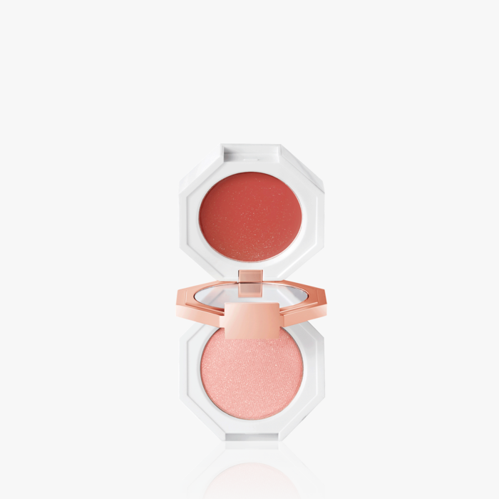 ProtoClinical k-beauty [DEAR DAHLIA] Paradise Dual Palette 4g #03 Autumn Scandal soft beige beauty close-up with a centered vertical form on a pale blue and white background.