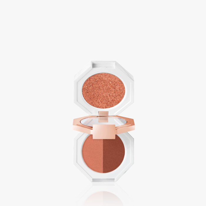 ProtoClinical k-beauty [DEAR DAHLIA] Paradise Dual Palette 4g #06 Coco Delight close-up with a centered vertical palette form, soft rose and plum tones, and a pale background