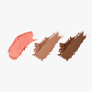ProtoClinical k-beauty beauty close-up with a centered diamond-shaped form on a pale background in muted rosy tones.