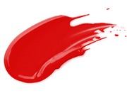 ProtoClinical k-beauty red beauty swatch graphic with a dark red left edge and bright coral center on a pale aqua background