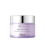 ProtoClinical k-beauty isoi Bulgarian Rose Waterfull Cream 50ml shown as a soft lavender packaging silhouette with a muted gray vertical center on a light background.