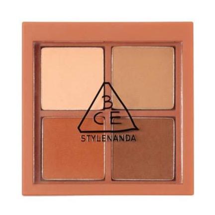 ProtoClinical k-beauty 3CE MINI MULTI EYE COLOR PALETTE 3.5g #BROWN RUM single square eye palette compact centered on a light background.