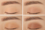 ProtoClinical k-beauty 3CE MINI MULTI EYE COLOR PALETTE 3.5g #FLAT CALL horizontal swatch strip with multiple vertical eyeshadow bands on a light background
