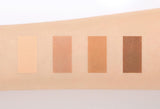 ProtoClinical k-beauty 3CE MINI MULTI EYE COLOR PALETTE 3.5g #FLAT CALL horizontal swatch strip with multiple vertical eyeshadow bands on a light background