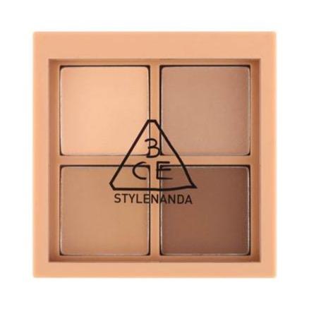 ProtoClinical k-beauty 3CE MINI MULTI EYE COLOR PALETTE 3.5g #FLAT CALL single square eye palette compact centered on a light background.