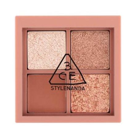 ProtoClinical k-beauty 3CE MINI MULTI EYE COLOR PALETTE 3.5g #SECOND PAIR single square eye palette compact centered on a light background.