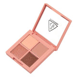ProtoClinical k-beauty 3CE MINI MULTI EYE COLOR PALETTE 3.5g #SIDE BY SIDE square eye palette close-up with multiple eyeshadow pans on a light background