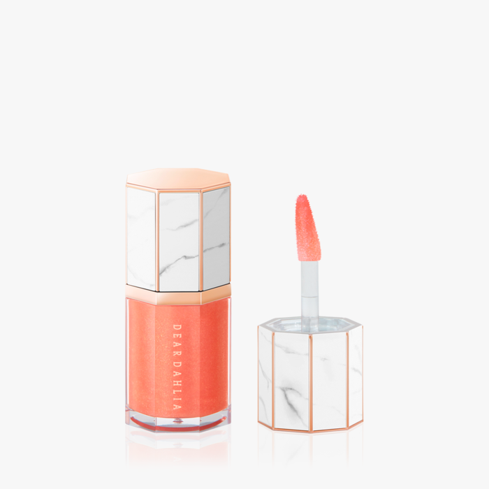 ProtoClinical k-beauty [DEAR DAHLIA] Paradise Aurora Shine Lip Treatment 6.5ml #05 Bronze Sky soft beige and muted berry product close-up with a centered vertical form on a pale background