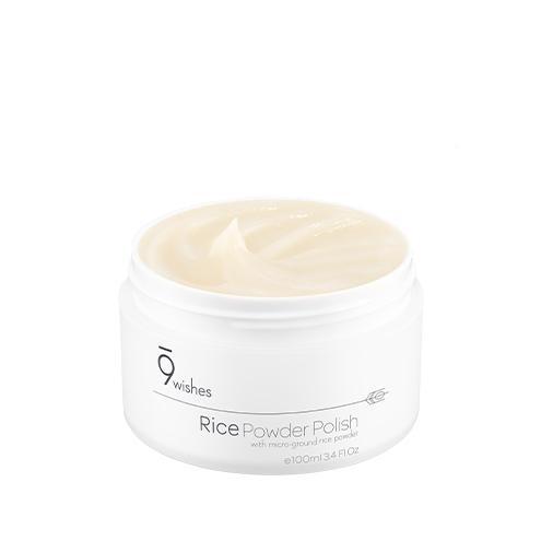 9wishes Rice Powder Polish 100ml by ProtoClinical shown in a clean skincare packshot on a white background, highlighting the exfoliating powder polish packaging for a k-beauty routine.