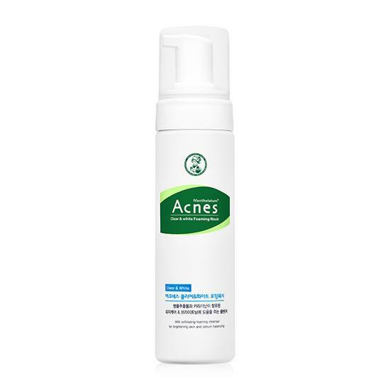 ProtoClinical k-beauty Acnes Clear and White Foaming Wash 150ml single front-facing cleanser package centered on a clean white background