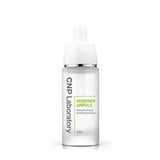 ProtoClinical k-beauty soft gray vertical beauty product silhouette with pale mint side accents on a white background.