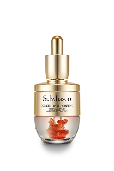 ProtoClinical k-beauty Sulwhasoo Concentrated Ginseng Rescue Ampoule 20g ampoule product image on a light background.