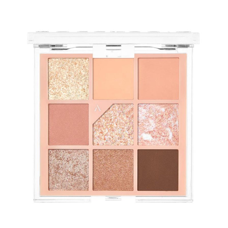 ProtoClinical k-beauty UNLEASHIA Glitterpedia Eye Palette 6.6g #N°3 All Of Coral Pink shown in product packaging on a light background.