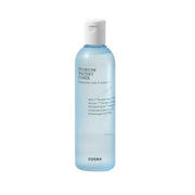 ProtoClinical k-beauty COSRX Hydrium Watery Toner 280ml single upright light blue bottle centered on a white background