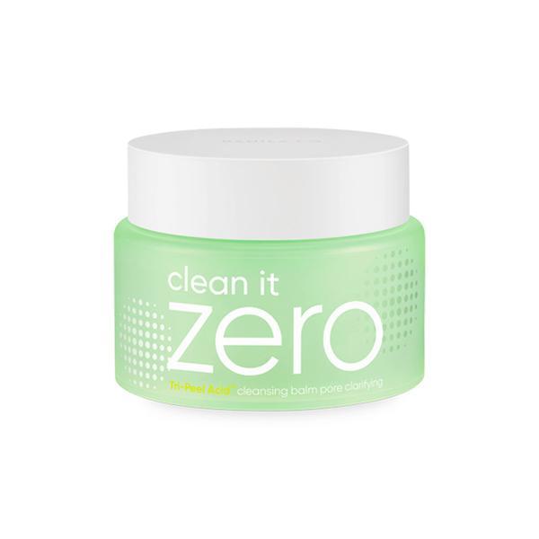 ProtoClinical k-beauty BANILA CO Clean It Zero Cleansing Balm Pore Clarifying 100ml single green cleansing balm jar centered on a white background.