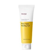 ProtoClinical k-beauty Manyo Factory Pure Aqua Peel Gel Cleanser 120ml single upright cleanser tube in warm beige packaging on a light background.