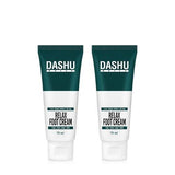 ProtoClinical k-beauty DASHU daily RELAX FOOT CREAM 70ML X 2EA shown as two upright foot cream tubes side by side on a light background