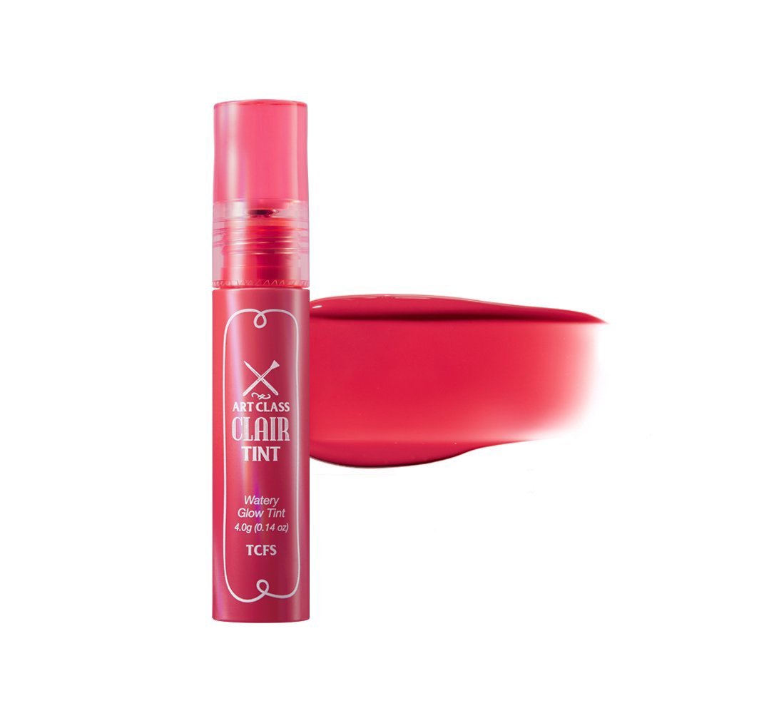 ProtoClinical k-beauty [TOO COOL FOR SCHOOL] Artclass Clair Tint 4g (5 Colors) deep berry vertical swatch with a rounded center and pale blue side shading.