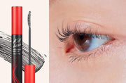 ProtoClinical k-beauty CLIO Kill Lash Superproof Mascara 7g (5 Colors) wide horizontal shade reference graphic with dark gray and warm brown tones on a light background