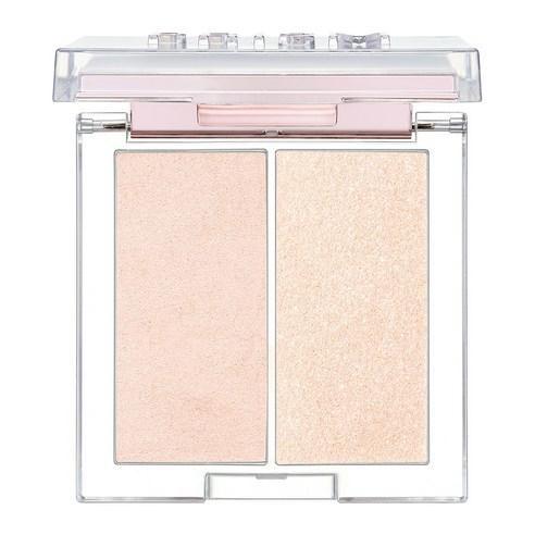ProtoClinical k-beauty CLIO Prism Highlighter Duo 2.8g X 2ea (2 Colors) dual round highlighter compact packaging on a clean white background