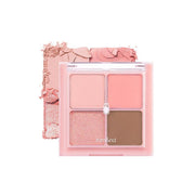 ProtoClinical k-beauty rom&nd BETTER THAN EYES - MILK SERIES 6g (2 Colors) single square eyeshadow palette with peach-pink and beige tones centered on a light background