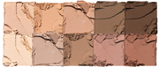 ProtoClinical k-beauty rom&nd BETTER THAN PALETTE 8g (2colors) wide horizontal eyeshadow swatch preview with multiple shadow shades on a pale background