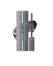ProtoClinical k-beauty rom&nd HAN ALL FIX MASCARA (2 types) vertical mascara packshot with slim gray-black tube packaging on a pale background