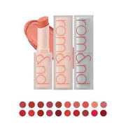 ProtoClinical k-beauty rom&nd ZERO MATTE LIPSTICK (20 Colors) single upright lipstick tube with a dusty pink cap and silver base on a white background