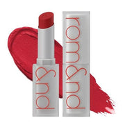 ProtoClinical k-beauty rom&nd ZERO MATTE LIPSTICK (20 Colors) single lipstick tube with a colored cap and silver base standing upright on a white background