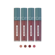 ProtoClinical k-beauty rom&nd ZERO VELVET TINT 5.5g (4 Colors) square shade graphic with rosy velvet tint color, compact swatch layout, and a pale background