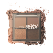 ProtoClinical k-beauty MERZY Mood-Fit Shadow Palette 8g (3 Colors) single square eyeshadow palette compact with tan and brown shade pans on a light background