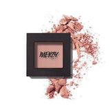 ProtoClinical k-beauty MERZY THE FIRST EYESHADOW 2g (5 Colors) single taupe square eyeshadow compact centered on a light background with soft peach corner shading