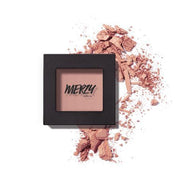 ProtoClinical k-beauty MERZY THE FIRST EYESHADOW 2g (5 Colors) single taupe square eyeshadow compact centered on a light background with soft peach corner shading
