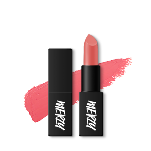 ProtoClinical k-beauty MERZY THE FIRST LIPSTICK ME SERIES 3.5g (8 Colors) single dusty rose lipstick bullet in a faceted beige case centered on a white background