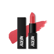 ProtoClinical k-beauty MERZY THE FIRST LIPSTICK ME SERIES 3.5g (8 Colors) muted rose lipstick bullet in a faceted beige case close-up against a black background