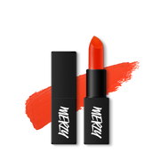 ProtoClinical k-beauty MERZY THE FIRST LIPSTICK ME SERIES 3.5g (8 Colors) coral pink lipstick bullet in a faceted beige case close-up against a black background