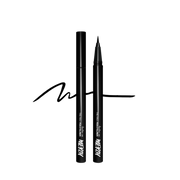 ProtoClinical k-beauty MERZY THE FIRST PEN EYELINER 0.5g (3 Colos) single vertical charcoal-gray eyeliner swatch with a pointed top and rounded center on a black background