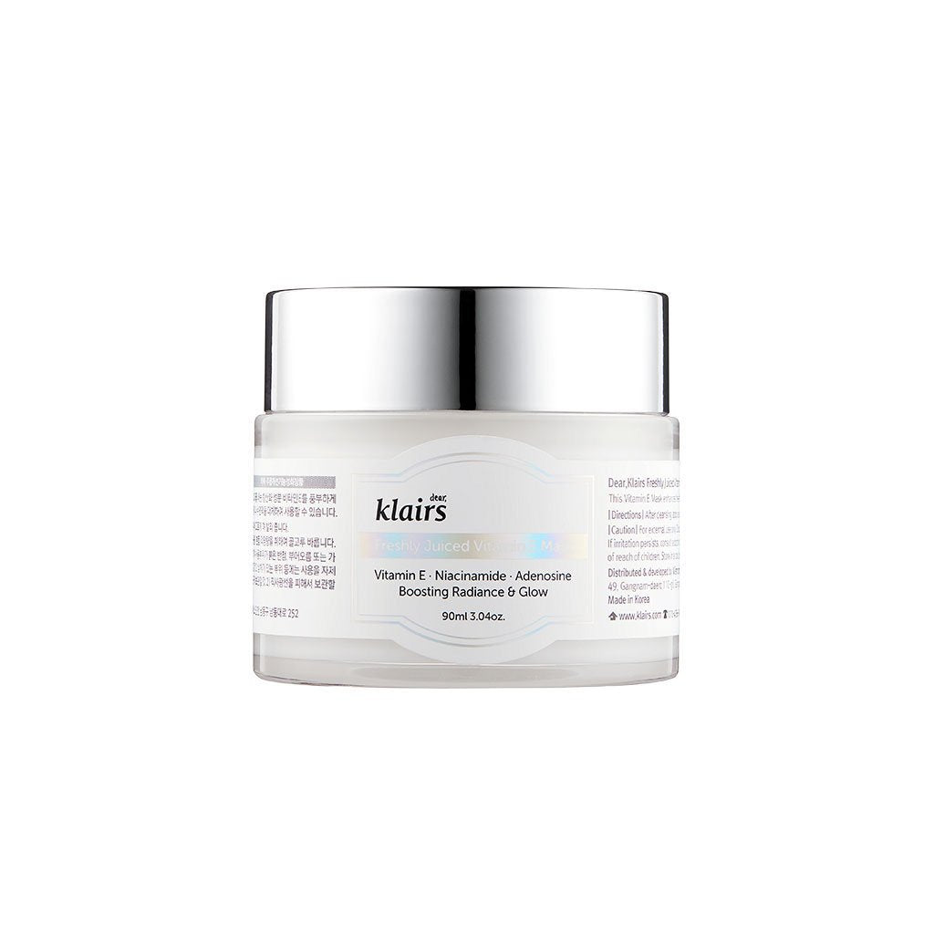 ProtoClinical k-beauty KLAIRS Freshly Juiced Vitamin E Mask 90ml shown as a single front-facing product container centered on a plain light background