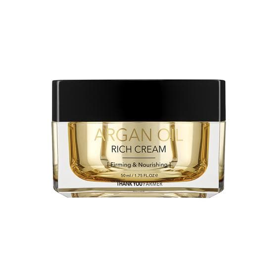 ProtoClinical k-beauty [THANK YOU FARMER] Argan Oil Rich Cream 50ml shown in product packaging on a light background.