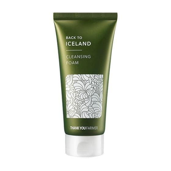 ProtoClinical k-beauty [THANK YOU FARMER] Back to Iceland Cleansing Foam 120ml single upright cleansing foam package centered on a light background.