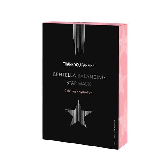 ProtoClinical k-beauty [THANK YOU FARMER] Centella Balancing Star Mask 30ml X 10ea single star mask package shown alone on a light background