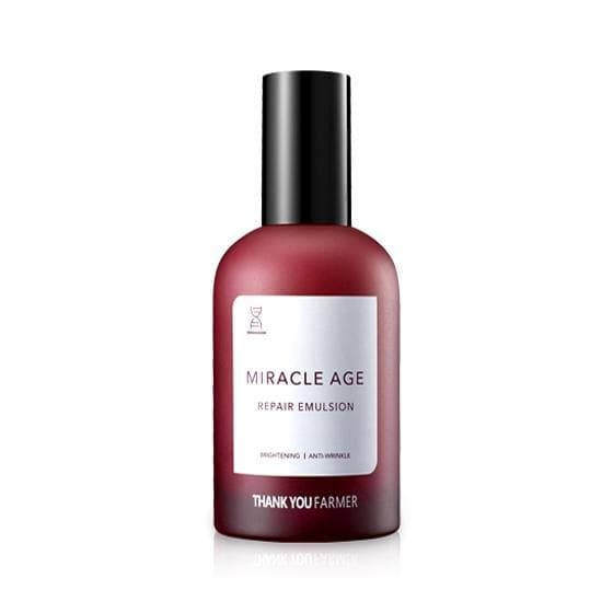 ProtoClinical k-beauty [THANK YOU FARMER] Miracle Age Repair Emulsion 130ml shown in product packaging on a light background.
