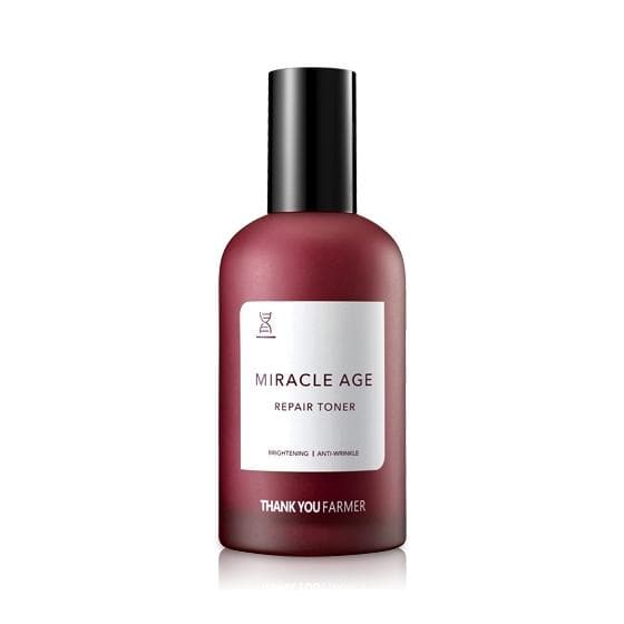 ProtoClinical k-beauty [THANK YOU FARMER] Miracle Age Repair Toner 150ml shown in a warm beige bottle product thumbnail on a light background.