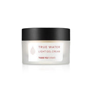 ProtoClinical k-beauty [THANK YOU FARMER] True Water Light Gel Cream 50ml thumbnail with a pale aqua product silhouette, pink side accents, and a light background
