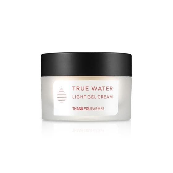 ProtoClinical k-beauty [THANK YOU FARMER] True Water Light Gel Cream 50ml thumbnail with a pale aqua product silhouette, pink side accents, and a light background