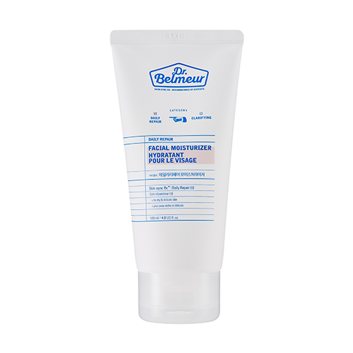 ProtoClinical k-beauty Dr.Belmeur Daily Repair Moisturizer 120ml single centered light gray moisturizer package on a white background.