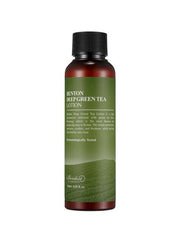 ProtoClinical k-beauty Benton Deep Green Tea Lotion 120ml single upright dark green lotion bottle centered on a white background with pale blue side shading