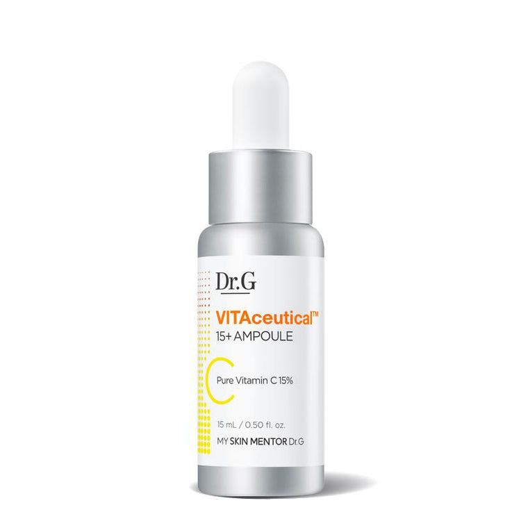 ProtoClinical k-beauty Dr.G Vitaceutical 15+ Ampoule 15ml front-facing ampoule packshot with visible product label on a clean white background