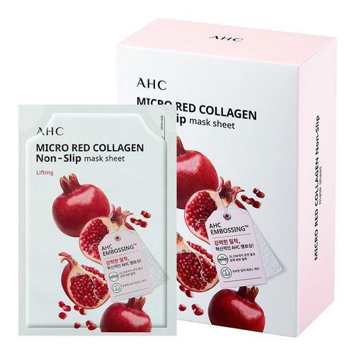 ProtoClinical k-beauty AHC Micro Red Collagen Non-Slip Mask Sheet SET 33ml X 10ea single front-facing mask sheet set package on a clean light background