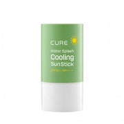 ProtoClinical k-beauty [KIM JEONG MOON Aloe] Cure Water Splash Cooling Sun Stick SPF50+ PA++++ 23g single upright green sun stick package centered on a light background.
